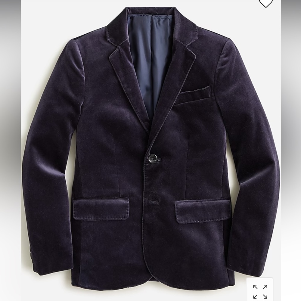 Crewcuts Boys Navy Velvet Ludlow Blazer